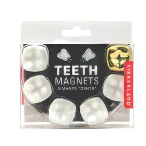 Teeth Magnets Kikkerland Fun Novelty Gift Dentist Hygienist Gold Crown
